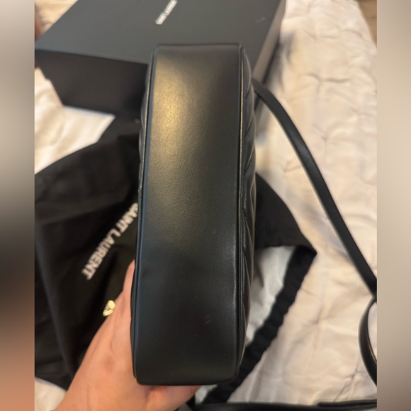 Saint Laurent Black Quilted Leather Crossbody Bag - Picture 2 of 6